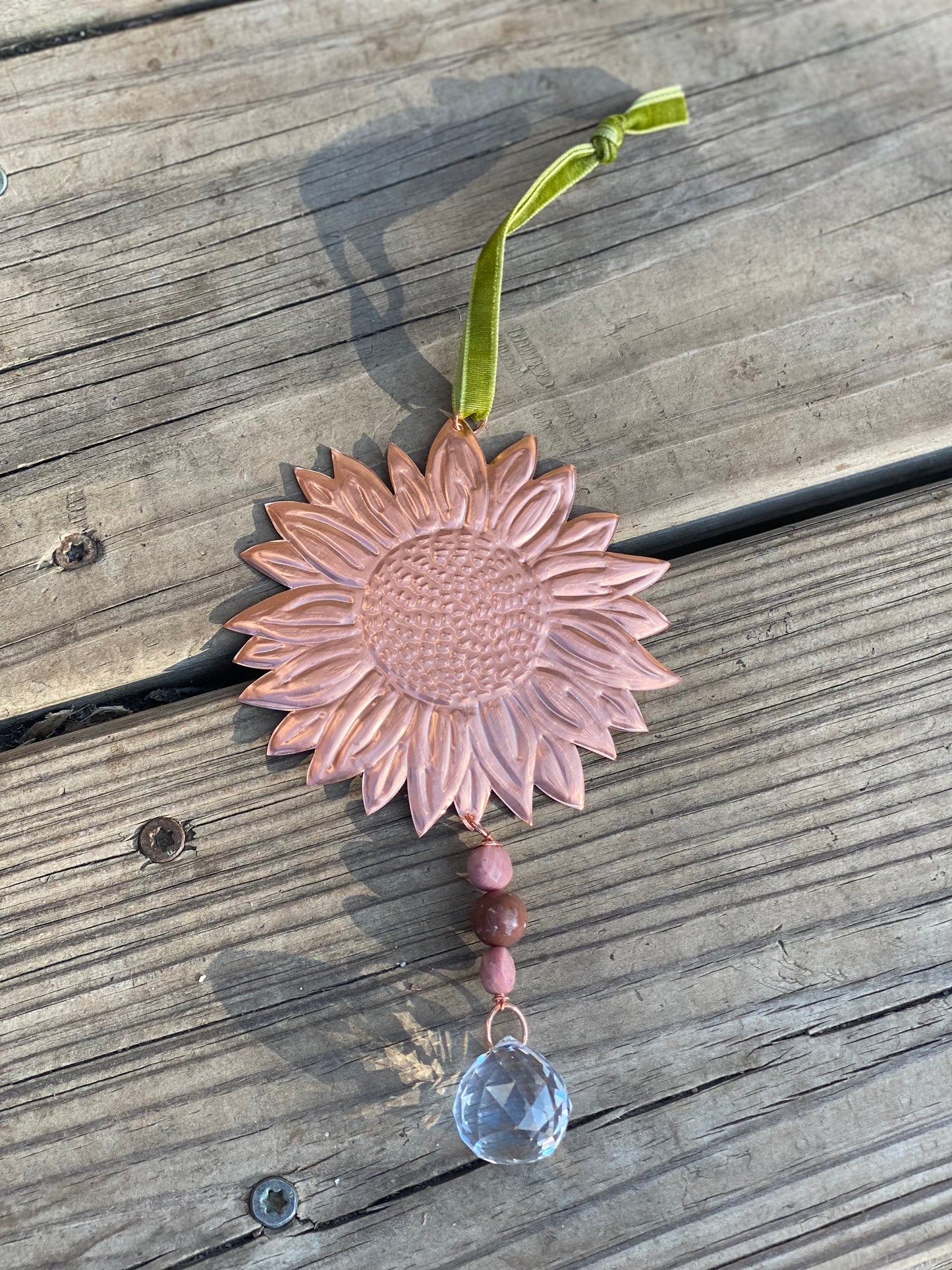 Hand Embossed Copper Suncatcher