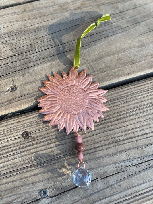 Hand Embossed Copper Suncatcher