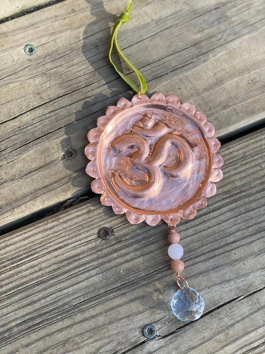 Hand Embossed Copper Suncatcher