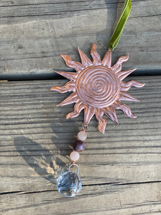 Hand Embossed Copper Suncatcher