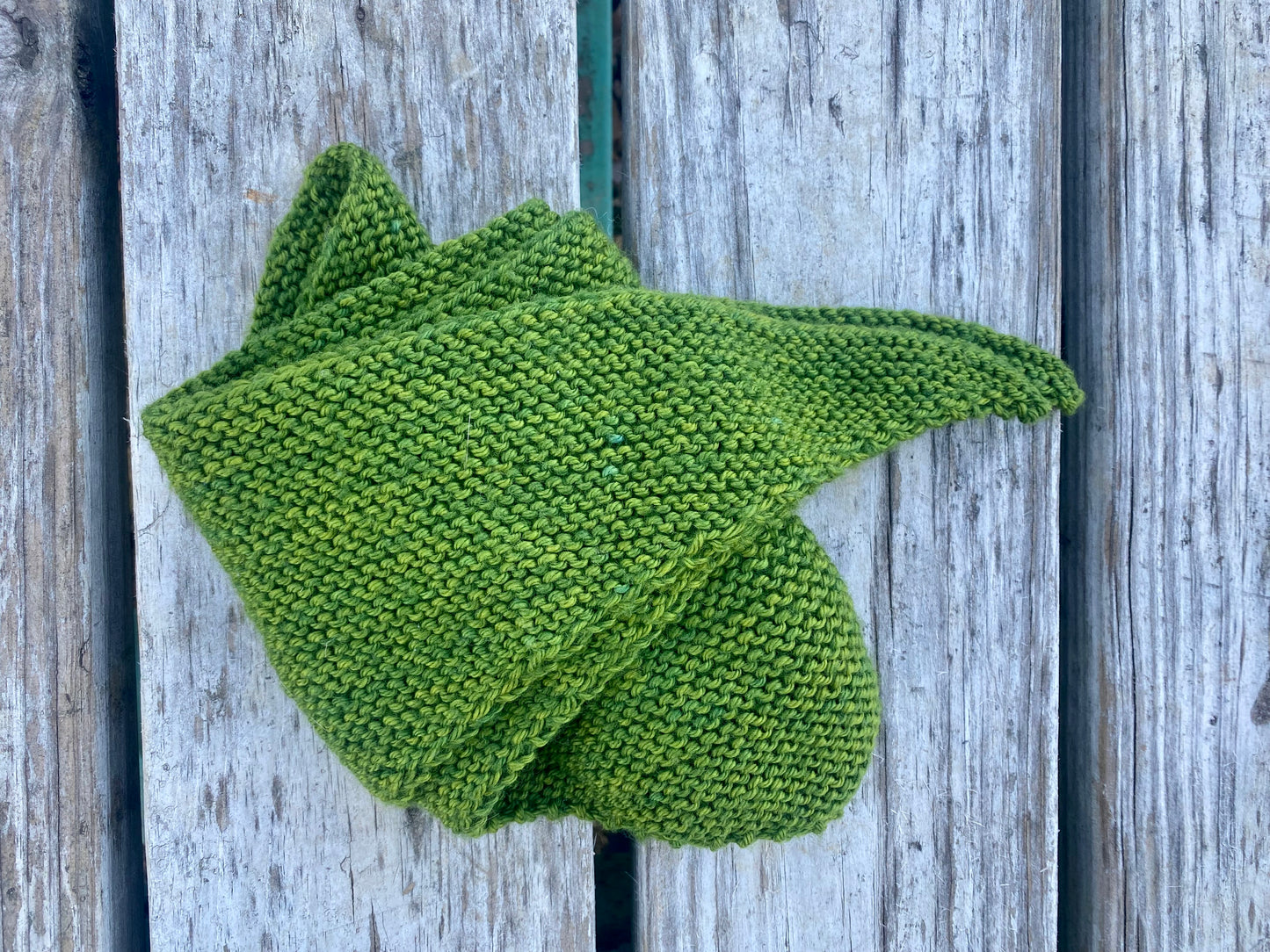Hand Dyed and Knit Neckerchief - Goldenrod & Indigo