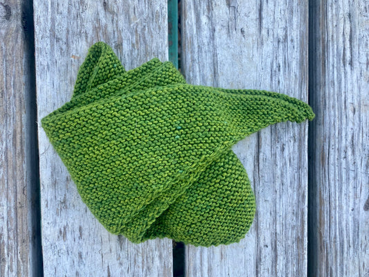 Hand Dyed and Knit Neckerchief - Goldenrod & Indigo