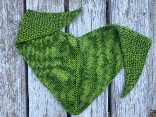 Hand Dyed and Knit Neckerchief - Goldenrod & Indigo