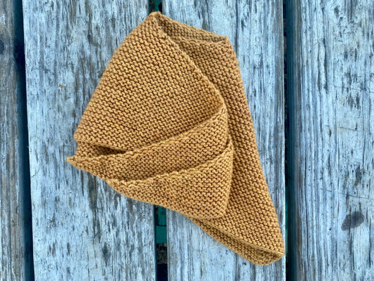 Hand Dyed and Knit Neckerchief - Coreopsis